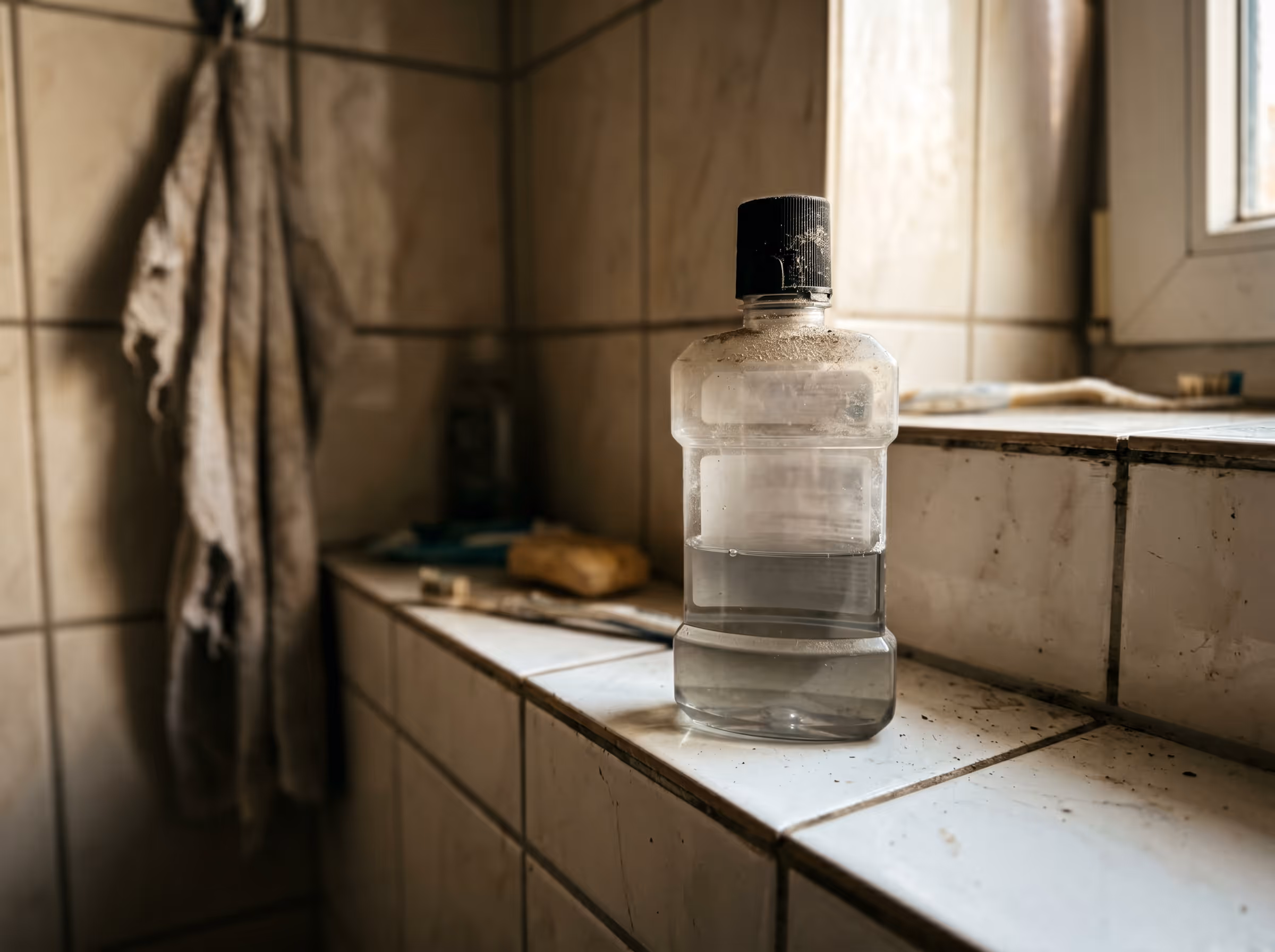 Die Mundwasserflasche, die niemand mehr anfasst