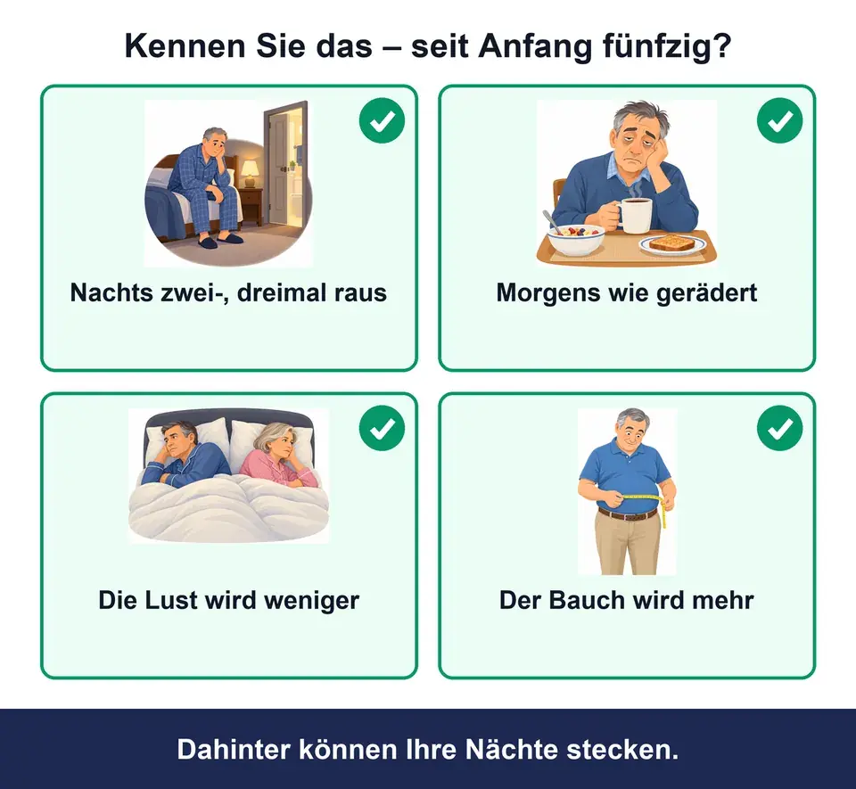 Kennen Sie das? Vier Zeichen seit Anfang fünfzig: nachts raus, morgens gerädert, weniger Lust, mehr Bauch